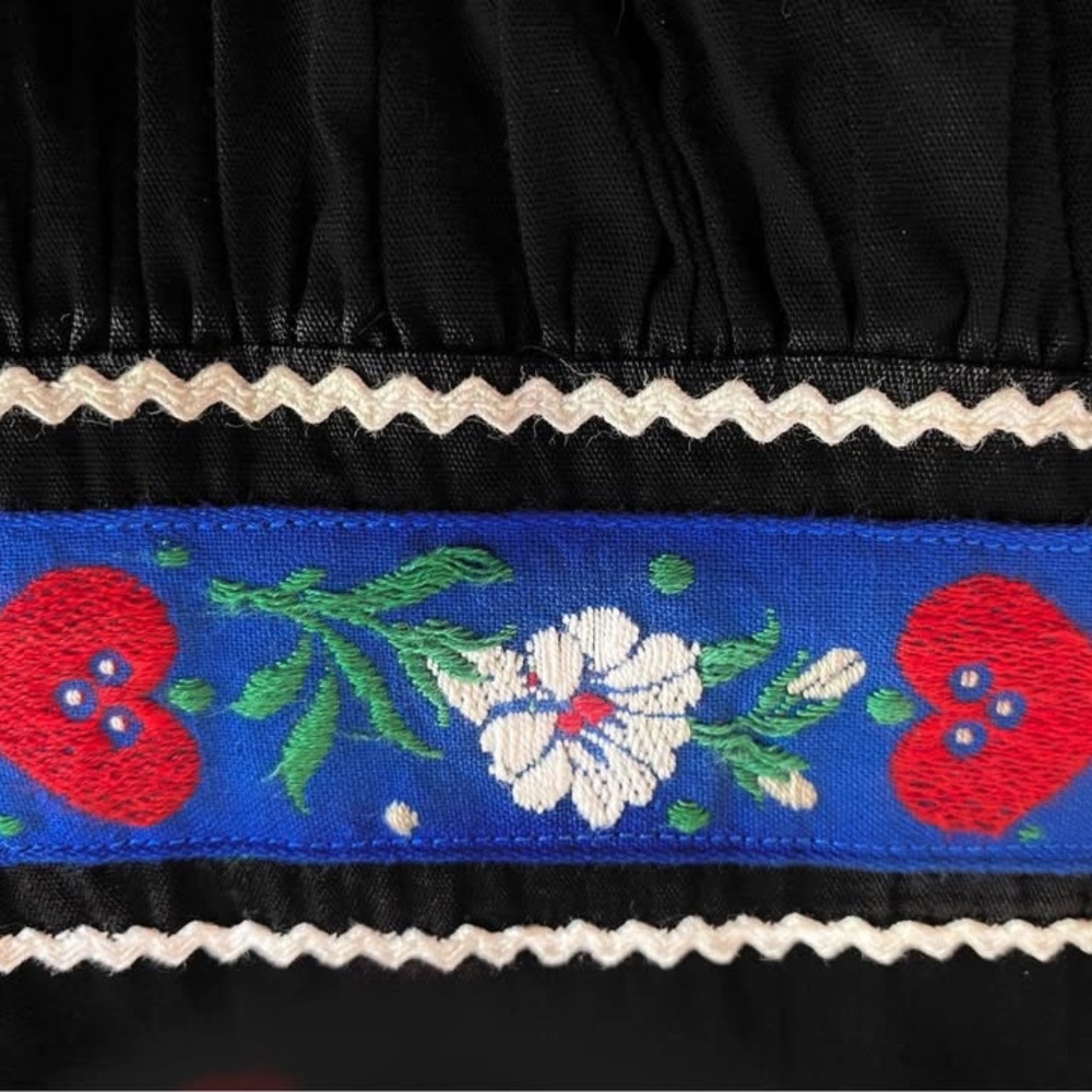 1950s Vtg from Santa Fe Tiered Long Patio Circle Skirt Black Sz Small Southwest - Picture 7 of 8